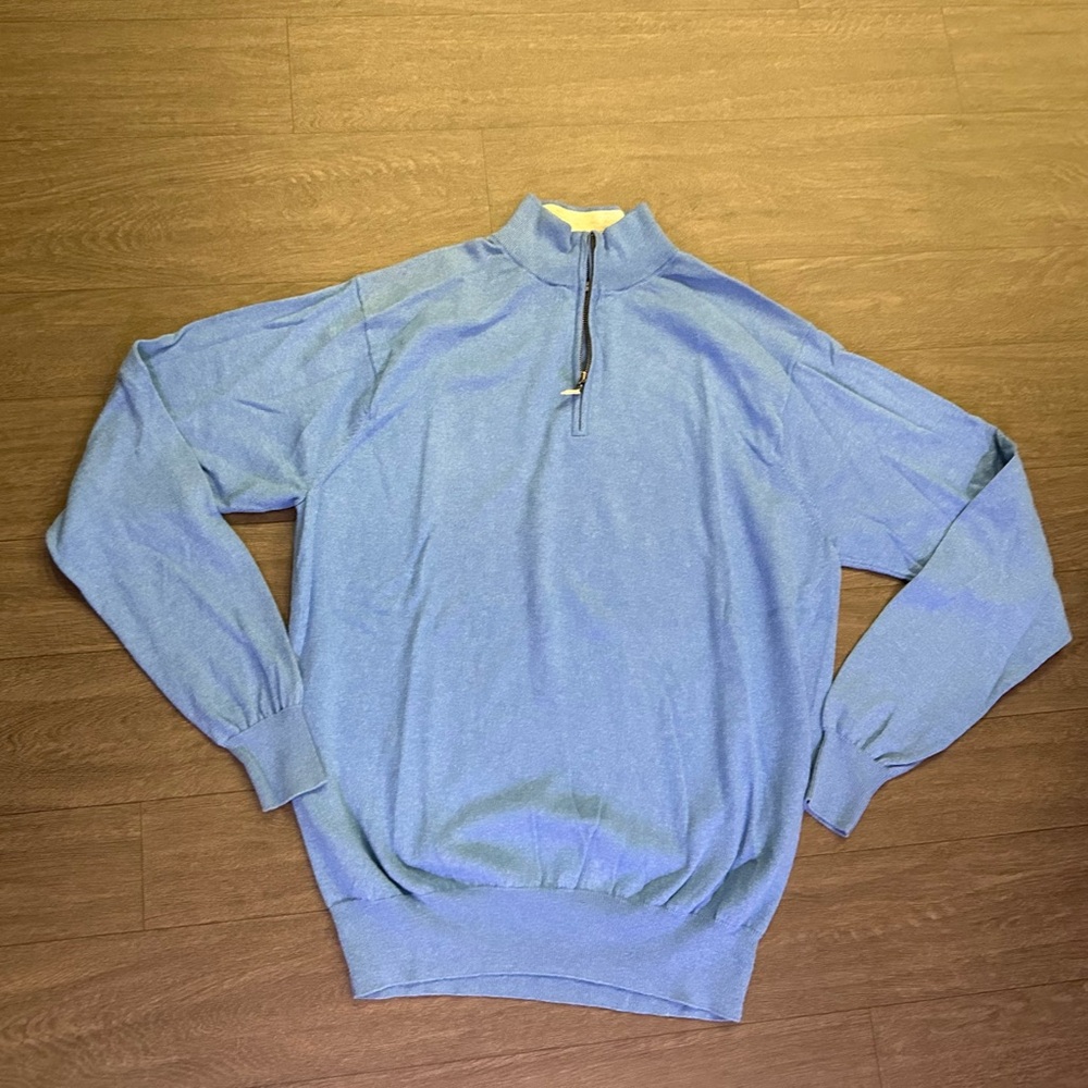 Peter Millar Light Blue Quarter-Zip Sweater